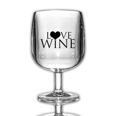 Table in a Bag WG001 Love Wine Acrylic Wine Glasses, 8-Ounce, 4-Pack