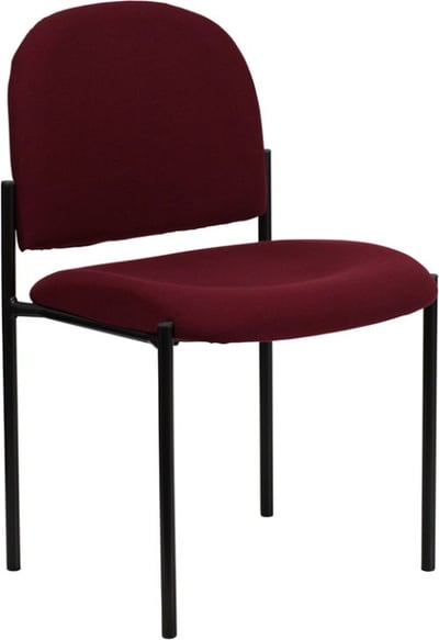 Comfort Burgundy Fabric Stackable Steel Side Reception Chair