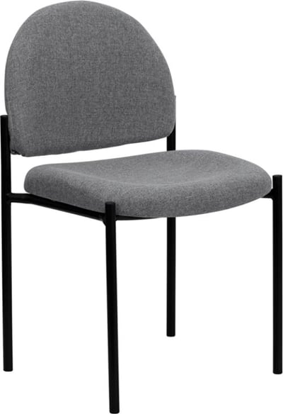 Comfort Gray Fabric Stackable Steel Side Reception Chair