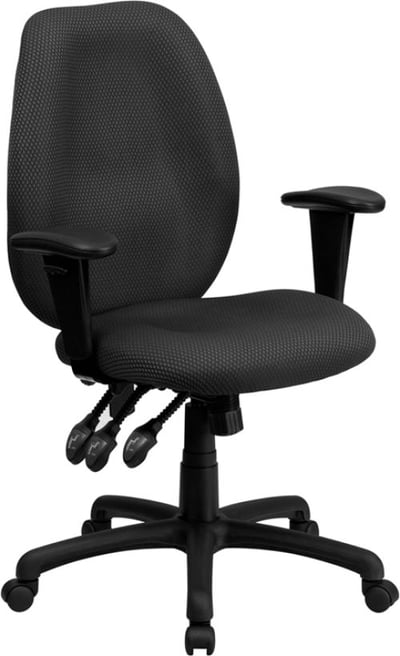 High Back Gray Fabric Multifunction Ergonomic Executive Swivel Office Chair with Adjustable Arms
