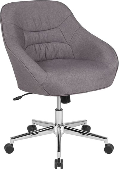 Marseille Home and Office Upholstered Mid-Back Chair in Light Gray Fabric