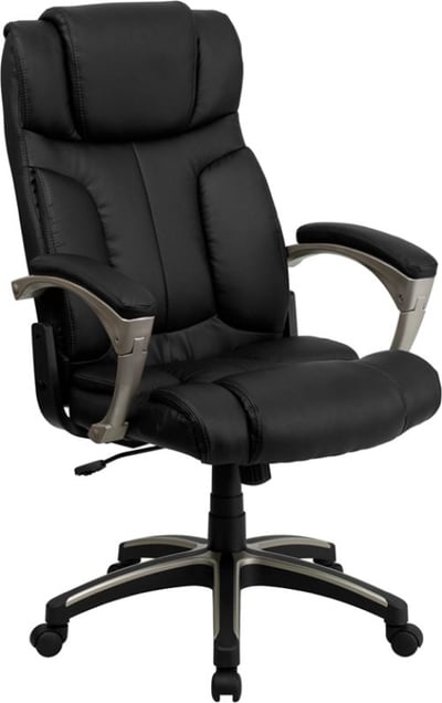 High Back Folding Black LeatherSoft Executive Swivel Office Chair with Arms
