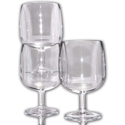 Table in a Bag C030504 Clear Plastic Wine Glasses, 8-Ounce, Set of 4
