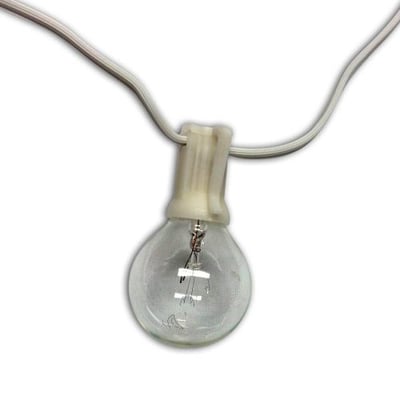 Aspen Lights C7W5050 Global String Lights 50'/50 Lights Clear Bulb White Cord, 20 Gauge