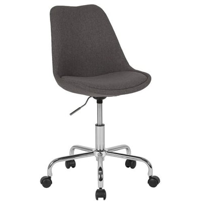 Aurora Series Mid-Back Dark Gray Fabric Task Office Chair with Pneumatic Lift and Chrome Base
