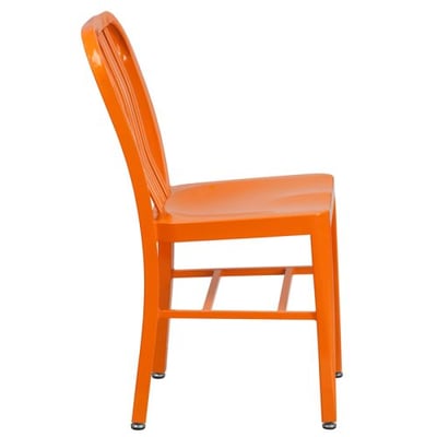 Commercial Grade Orange Metal Indoor-Outdoor Chair
