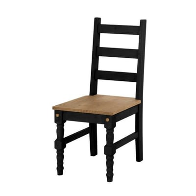 Manhattan Comfort Jay 2-Piece Solid Wood Dining Chair in Black Wash