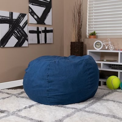 Oversized Denim Bean Bag Chair for Kids and Adults