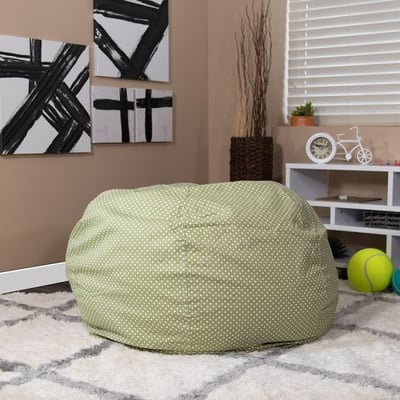 Oversized Green Dot Bean Bag Chair for Kids and Adults