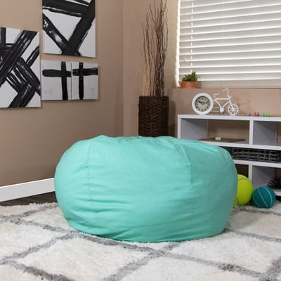 Oversized Solid Mint Green Bean Bag Chair for Kids and Adults