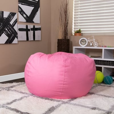 Oversized Solid Light Pink Bean Bag Chair for Kids and Adults