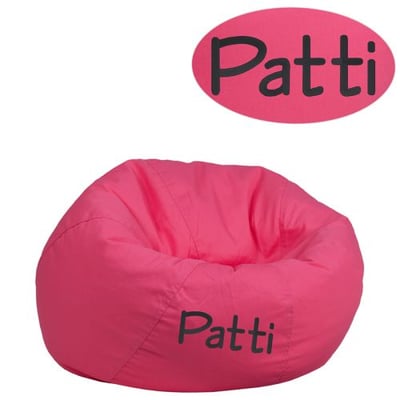 Personalized Small Solid Hot Pink Bean Bag Chair for Kids and Teens