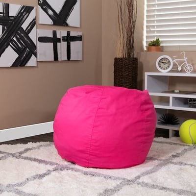 Small Solid Hot Pink Bean Bag Chair for Kids and Teens