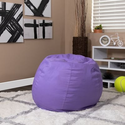 Small Solid Purple Bean Bag Chair for Kids and Teens