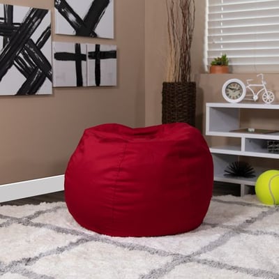 Small Solid Red Bean Bag Chair for Kids and Teens