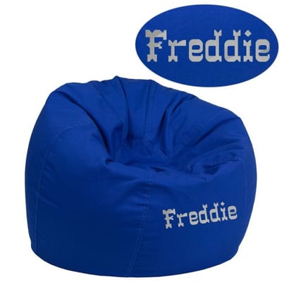 Personalized Small Solid Royal Blue Bean Bag Chair for Kids and Teens