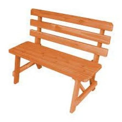 A&L Furniture Cedar 3' Traditional Backed Bench Only