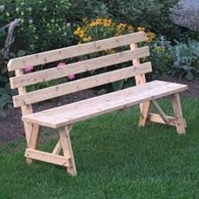 A&L Furniture Cedar 6' Traditional Backed Bench Only