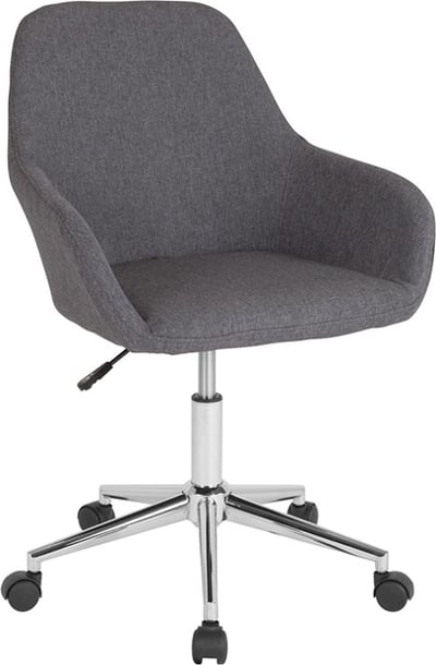 Cortana Home and Office Mid-Back Chair in Dark Gray Fabric