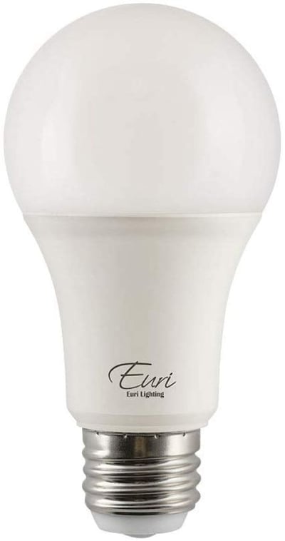 Euri Lighting EA19-14W2140et, LED 3-Way A19, 4/8/14W (40/60/100W Equivalent), 500/1000/1500lm, 4000K (Bright White) E26 Base, Fully Enclosed Rated, Damp Rated, UL & Energy Star, 3YR 25K HR Warranty