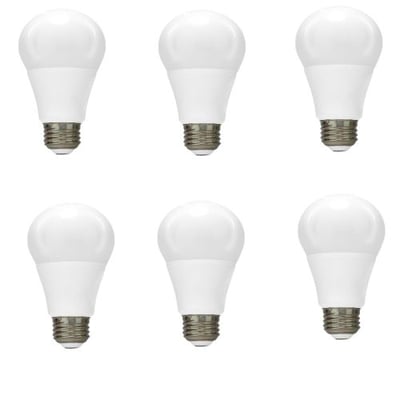 A19 MCOB LED Light Bulb, 800 Lumens Warm White, 3000k, Fully Dimmable Technology, 9.5watts, Decorative LED Bulb (Pack of 6)