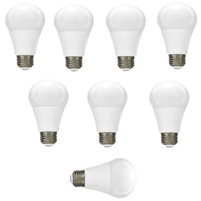 A19 MCOB LED Light Bulb, 800 Lumens Warm White, 3000k, Fully Dimmable Technology, 9.5watts, Decorative LED Bulb (Pack of 8)