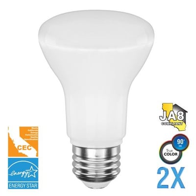 Euri Lighting EB20-4020cec-2 BR20 Light Bulb, E26 Base, 525 lm, CRI 90+, 2700K (Pack of 2)