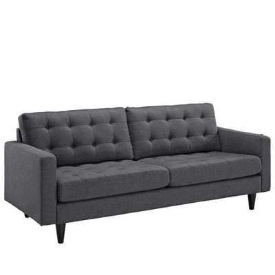 Modway Empress Mid-Century Modern Upholstered Fabric Sofa In Gray