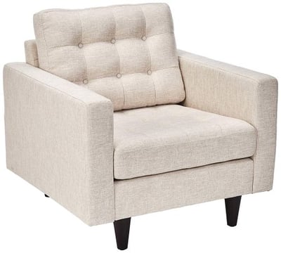 Modway EEI-1013-BEI Empress Mid-Century Modern Upholstered Fabric Accent Arm Lounge Chair Beige
