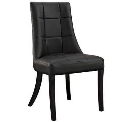 Modway Noblesse Vinyl Dining Side Chair in Black