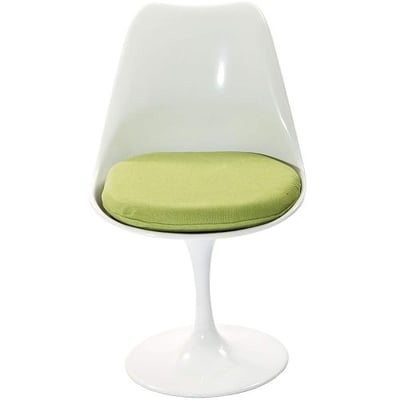 Modway Lippa Modern Dining Side Chair With Fabric Cushion in Green