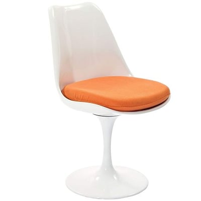 Modway Lippa Modern Dining Side Chair With Fabric Cushion in Orange