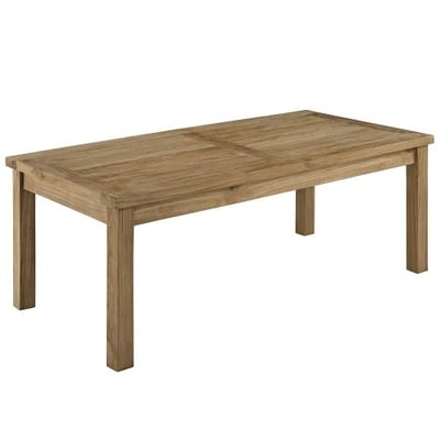 Modway Marina Teak Wood Outdoor Patio Rectangle Coffee Table in Natural