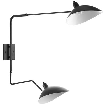 Modway View Double Fixture Wall Lamp, Black