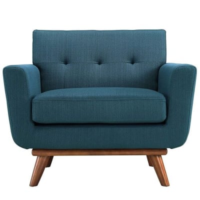 Modway EEI-1178-AZU Engage Mid-Century Modern Upholstered Fabric Accent Arm Lounge Chair Azure