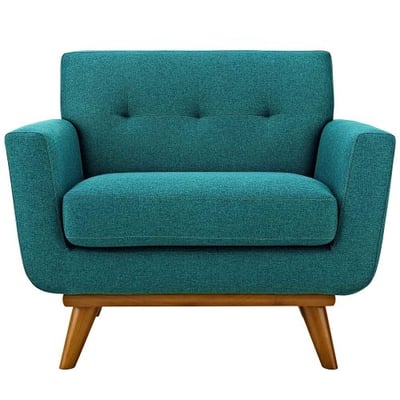 Modway EEI-1178-TEA Engage Mid-Century Modern Upholstered Fabric Accent Arm Lounge Chair Teal