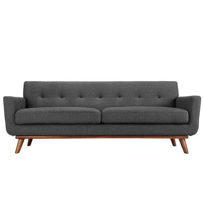 Modway Engage Mid-Century Modern Upholstered Fabric Sofa In Gray