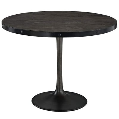 Modway Drive Wood Top Dining Table in Black