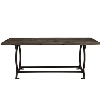 Modway Effuse Wood Top Dining Table in Brown