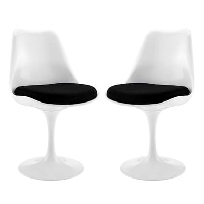 Modway Lippa Dining Side Chair Set of 2 in Black