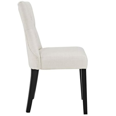 Modway Silhouette Tufted Upholstered Fabric Parsons Dining Side Chair in Beige