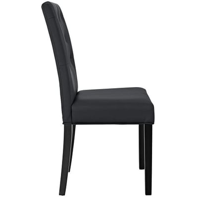 Modway Confer Dining Vinyl Side Chair, Black