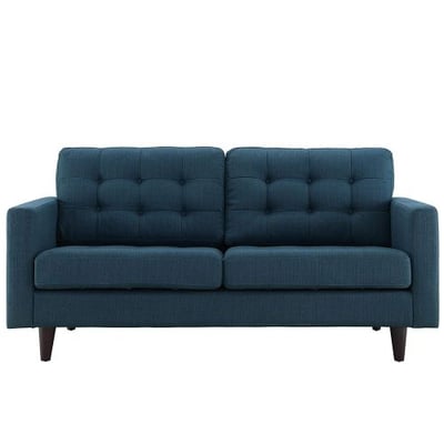 Modway Empress Mid-Century Modern Upholstered Fabric Loveseat in Azure