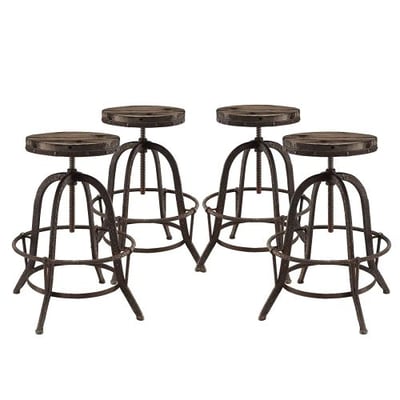 Modway Collect 4 Piece Dining Set in Brown