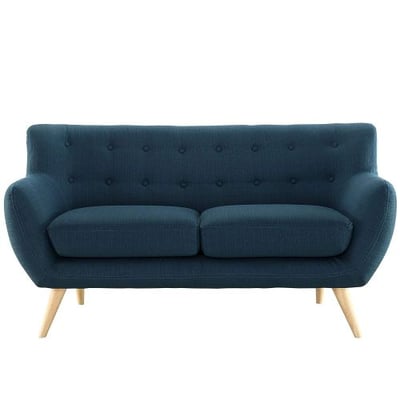 Modway Remark Mid-Century Modern Loveseat With Upholstered Fabric In Azure