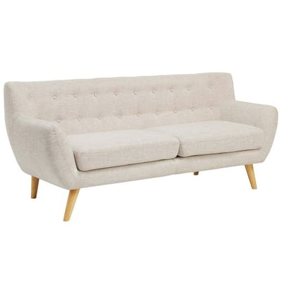 Modway Remark Mid-Century Modern Sofa With Upholstered Fabric In Beige