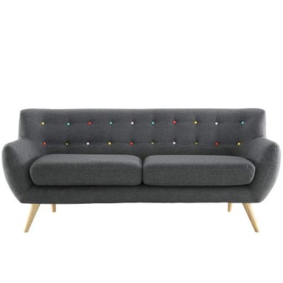 Modway Remark Mid-Century Modern Sofa With Upholstered Fabric In Gray
