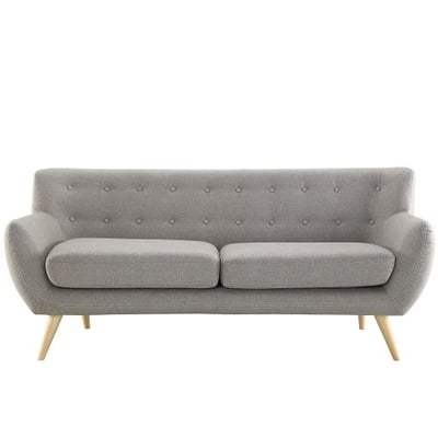Modway Remark Mid-Century Modern Sofa With Upholstered Fabric In Light Gray