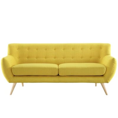 Modway Remark Mid-Century Modern Sofa With Upholstered Fabric In Sunny