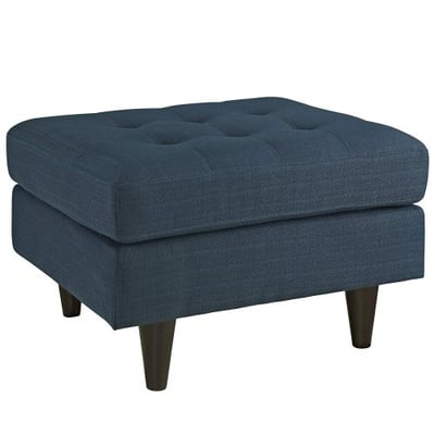 Modway Empress Mid-Century Modern Upholstered Fabric Ottoman In Azure